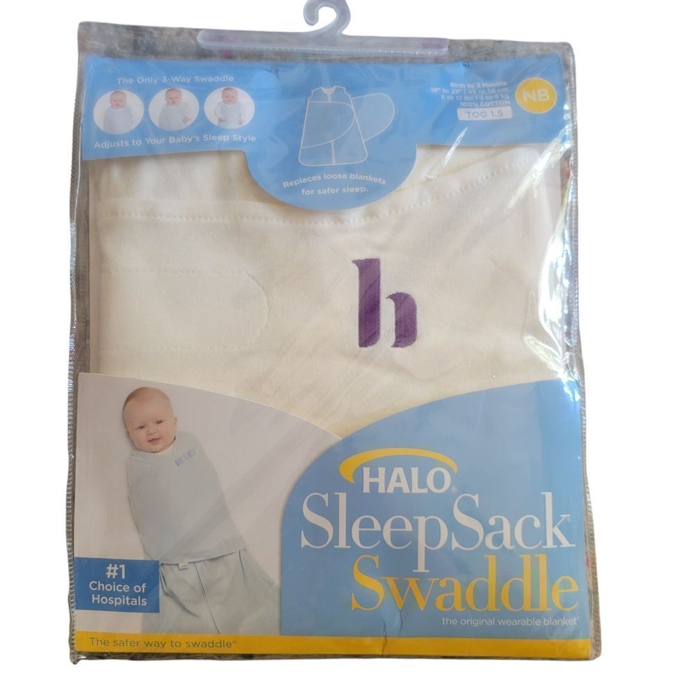 Halo SleepSack Swaddle - Cream and Purple